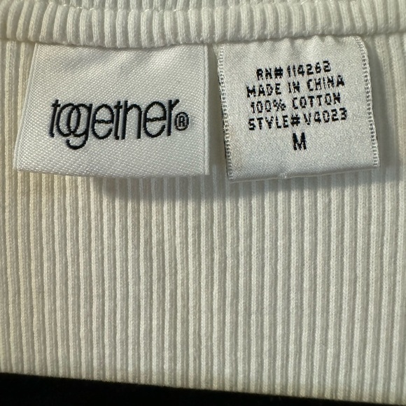 90’s Rib Knit Pearl Button Up Scallop Collar Cardigan 100% Cotton Girly Fun VTG - Picture 3 of 13